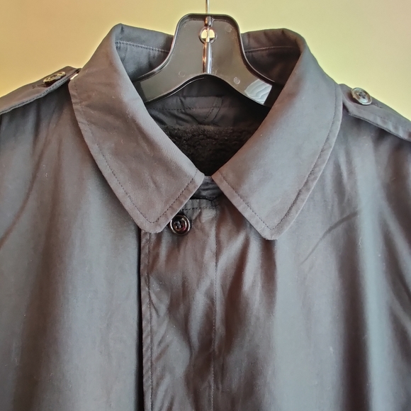 DSCP Quarterdeck Collection Black Trench Coat 44R Removable Fleece Liner wZipper - Picture 4 of 11